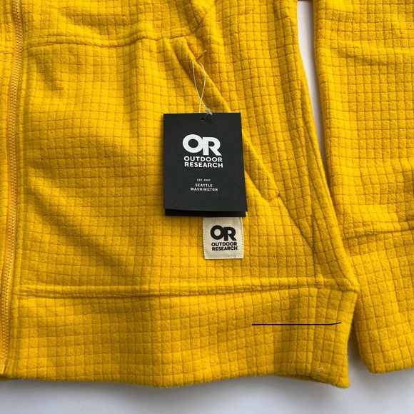 Outdoor Research Women’s Large Mega Trail Mix Fleece Full Zip Saffron Hoodie - Picture 3 of 12